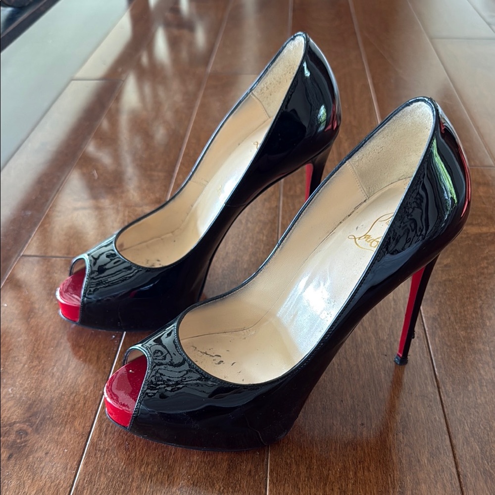 Christian Louboutin Black and Red Stiletto Heels